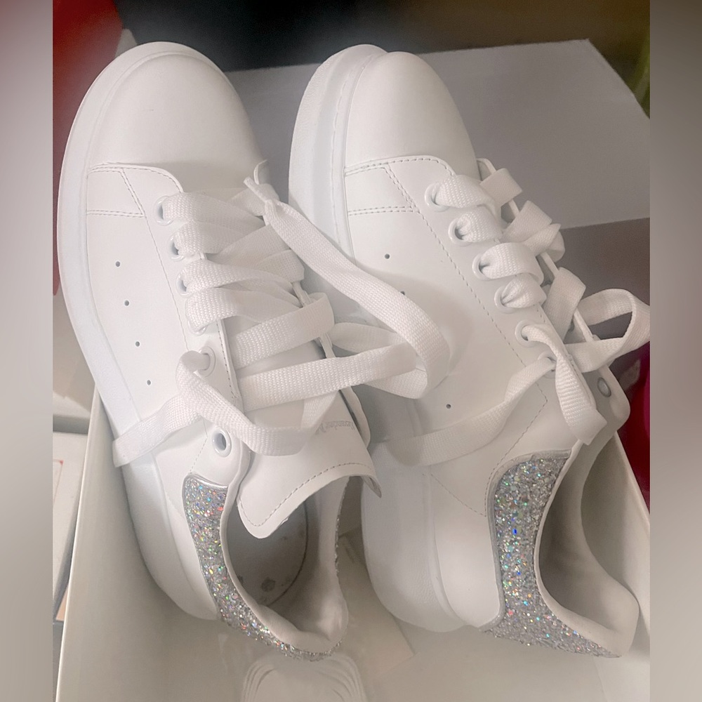 Alexander McQueen glitter heel sneakers